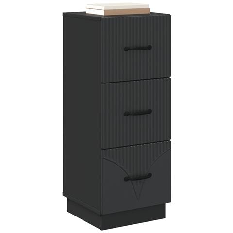 Mobile con Cassetti Nero 33 x 34,5 x 87 cm Legno ingegnerizzato - Foto 2