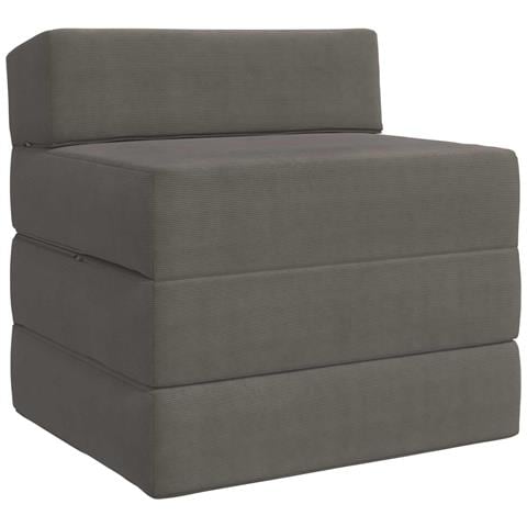 Divano Letto Pieghevole Grigio Chiaro 200 x 70 x 10 cm - Foto 1
