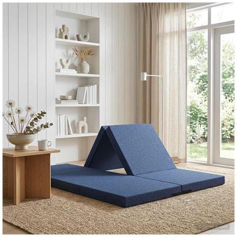 Divano Letto Pieghevole 140 x 67 x 45 cm Blu - Foto 2
