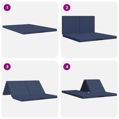 Divano Letto Pieghevole 140 x 67 x 45 cm Blu - Foto 9