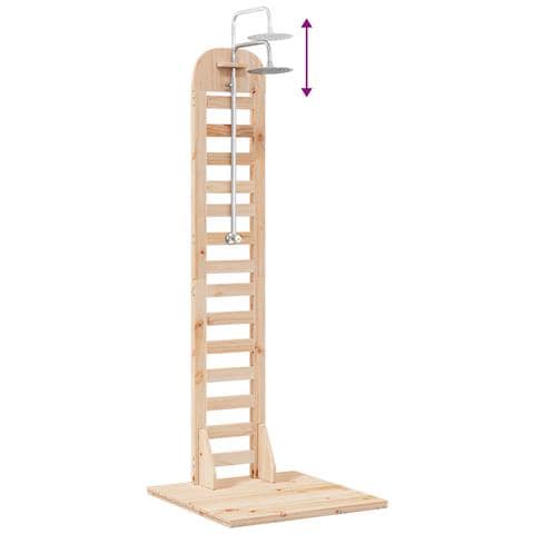 Doccia da esterno 223 cm Legno massello di pino e acciaio inox - Foto 9