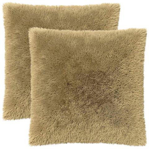 Cuscino con cuscino HEERLEN 2 pz Grigio Chiaro Fleece PV - Foto 1