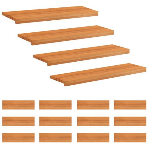 Tappeti per scale 16 pz 90 x 25 x 2 cm Marrone Chiaro - Foto 1