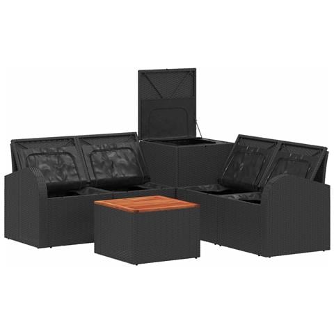 Set di divani 6 pz Nero e Bianco Crema - Foto 10