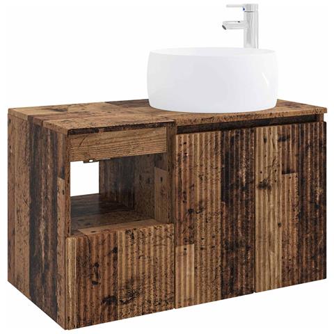 Set di mobili per il bagno 2 pz Legno antico - Foto 1