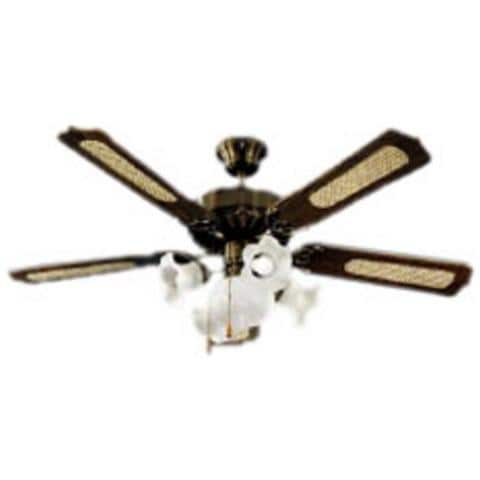 7066OB Ventilatore da Soffitto 5 Pale Diametro 130 cm Kit Luce Colore Ottone Brunito - Foto 7
