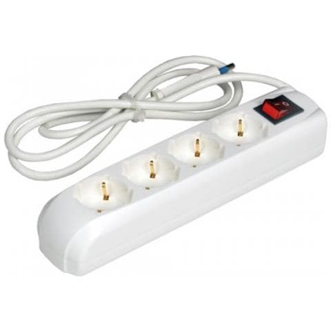 Multipresa Ciabatta 4 Prese Schuko Bipasso con Interruttore + Spina 16A 1,5 mt - Foto 2