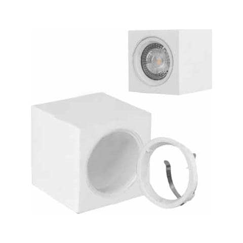 Portafaretto Da Soffitto Quadrato In Gesso Per Lampade Gu10 / Gu5.3 Vt-716sq - Sku 3666 - Foto 2