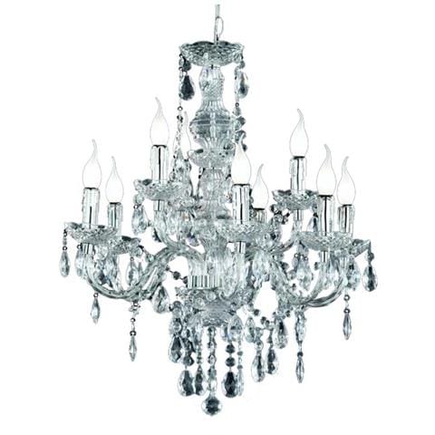 Lampadario Classico Realitytrio Vetro Acrilico 9 Luci 61cm Trasparente - Foto 1