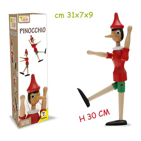Pinocchio In Legno Altezza 30 Cm, Multicolore, 40192 - Foto 1