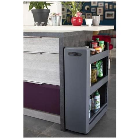 Carrello Mobilo - 3 Ripiani Componibili - Ruote Multidirezionali - 60 X 22 X 79 Cm - Grigio Antracite - Foto 1
