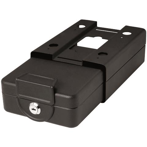 Private C9327 Cassetta Di Sicurezza Con Chiave Per Trasportare Denaro | Cassetta Portavalori In Acciaio Con Struttura Da Fissare Sotto Il Tavolo / ripiano | Cassaforte Portatile De 16 Cm | Nero - Foto 3