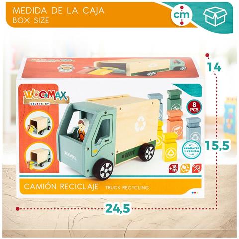 Camion Della Spazzatura 8 Pezzi Giocattolo 24 X 15 X 13,5 Cm (4 Unità) - Foto 2