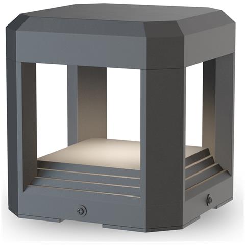 Lampada Da Terra Moderna Per Esterno Alluminio Grigio Luce Led 13w Ip65 - Foto 1