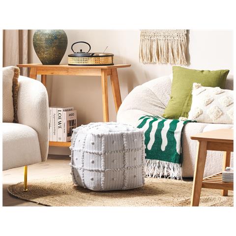 Pouf Harnai Cotone Bianco - Foto 1