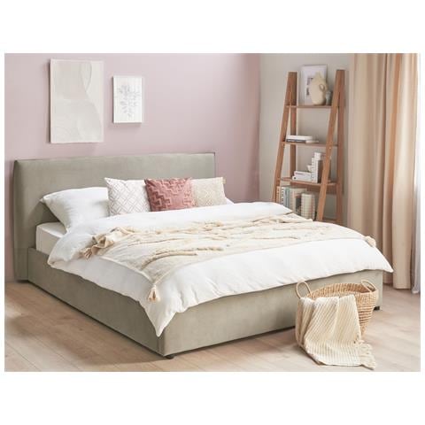 Letto Contenitore Velluto Grigio Talpa 180 X 200 Cm Lavaur - Foto 1