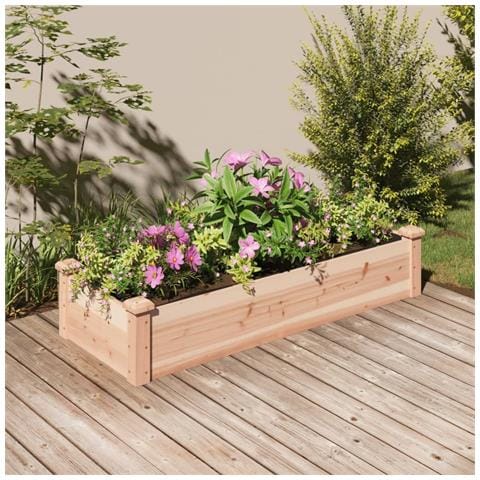 Fioriera Rialzata Da Giardino Fodera 120x45x25cm Massello Abete - Foto 1