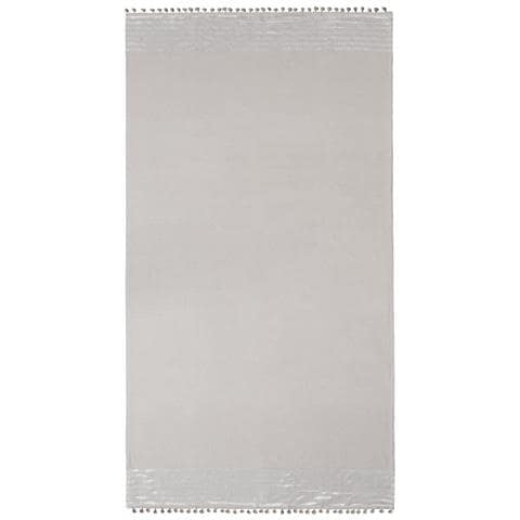 Telo Mare Fouta Da Lettino 100% Cotone Modello Lurex Con Pon Pon Telo Mare Grigio - Foto 1