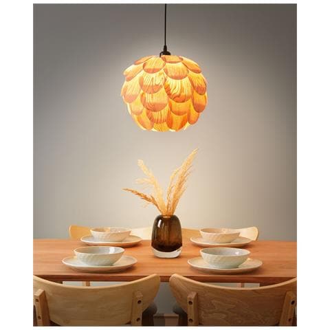 Lampadario Bampur Legno Di Bambù Naturale - Foto 1