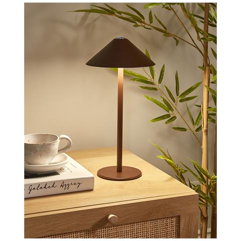 Lampada Da Tavolo Senza Fili A Led Francoli Con Dimmer Metallo Marrone - Foto 1