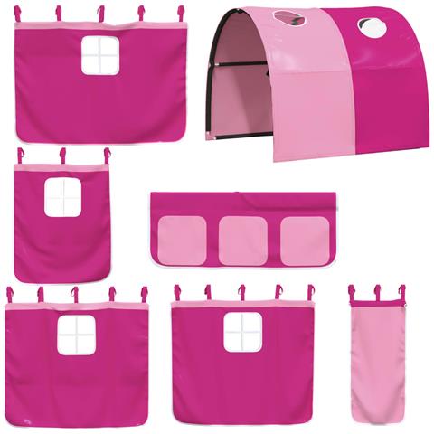 Letto a Castello senza Materasso Rosa 75x190 cm Legno di Pino - Foto 10