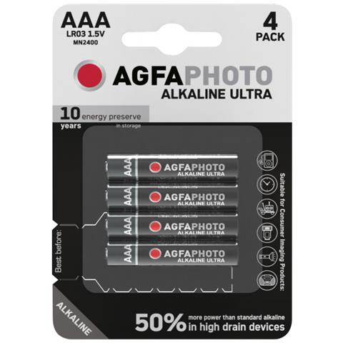Agfaphoto Batteria Ultra Alcalina Micro Aaa (confezione Da 4) - Foto 1