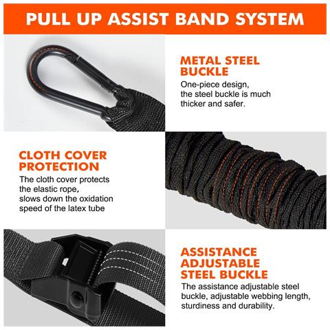 Fascia Per Trazioni / Trazioni Con Fascia Per Allenamento - Ausilio Per Trazioni Per L'allenamento Della Forza Black 300 Lbs - Foto 1