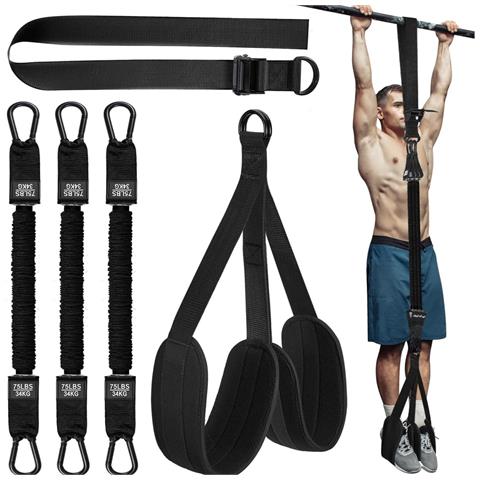 Fascia Per Trazioni / Trazioni Con Fascia Per Allenamento - Ausilio Per Trazioni Per L'allenamento Della Forza Black 300 Lbs - Foto 8