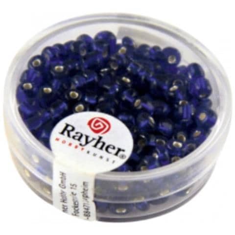 17gr Perline Di Vetro Per Semi - Bordo Argentato E Colore Esterno Blu Scuro - 4mm - Foto 1
