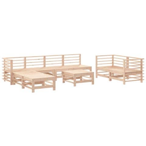 Set Salotto Da Giardino 9 Pz In Legno Massello Di Pino - Foto 2