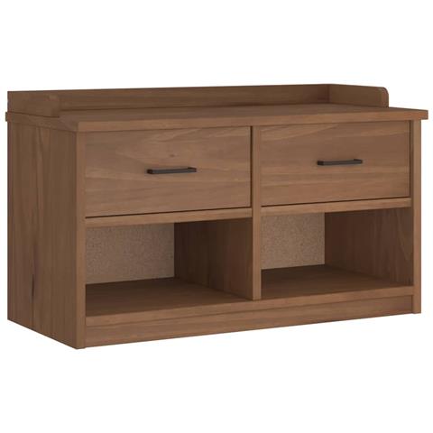 Panca Da Corridoio Sandnes 87x40x50 Cm Legno Massello Di Pino - Foto 2