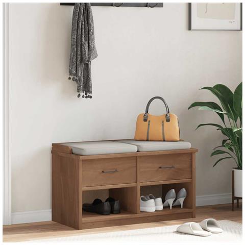 Panca Da Corridoio Sandnes 87x40x50 Cm Legno Massello Di Pino - Foto 3