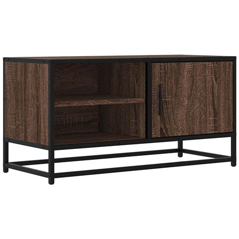 Mobile Tv Rovere Marrone 80x34,5x40cm Legno Multistrato Metallo - Foto 2