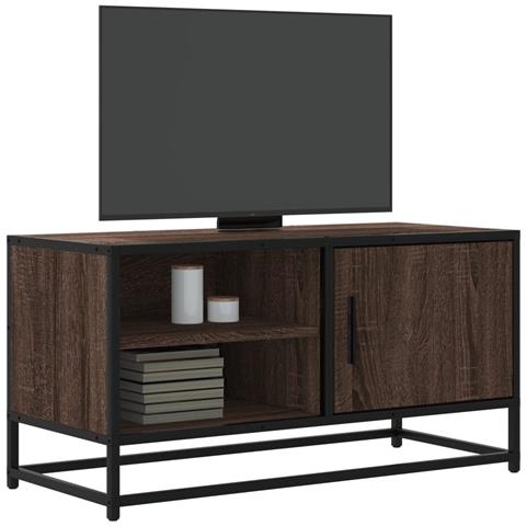 Mobile Tv Rovere Marrone 80x34,5x40cm Legno Multistrato Metallo - Foto 1