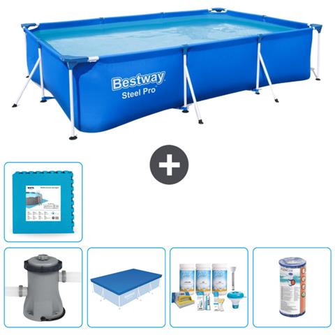 Piscina Fuori Terra - Rettangolo - 300x201x66 Cm - Blu - Include Accessori Coordinati Cb12 - Foto 1