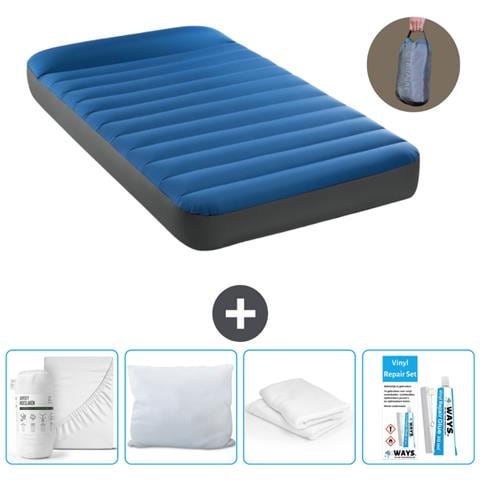 Set Materassino Gonfiabile - 191x99x22 Cm - Blu - Include Accessori Coordinati Cb15 - Foto 1