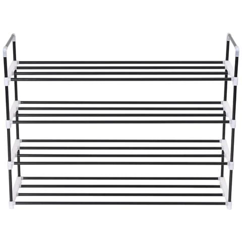 Scarpiera Con 4 Ripiani In Metallo E Plastica Nero - Foto 1