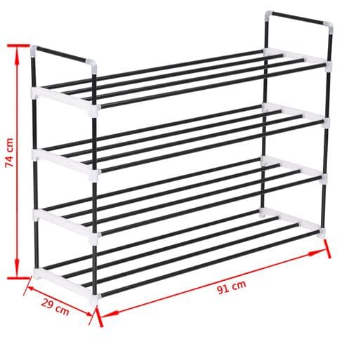Scarpiera Con 4 Ripiani In Metallo E Plastica Nero - Foto 7