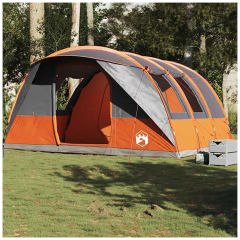 Tenda da Campeggio a Tunnel per 5 Persone Grigio e Arancione - Foto 1