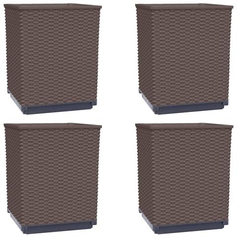 Fioriere 4 pz Marroni 30x30x37 cm in Polipropilene - Foto 1