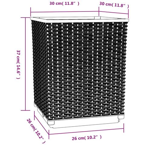 Fioriere 4 pz Marroni 30x30x37 cm in Polipropilene - Foto 8