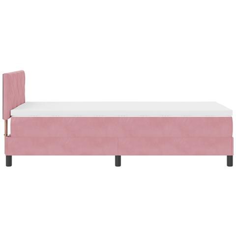Letto Box Spring con Materasso Rosa Singolo in Velluto - Foto 9