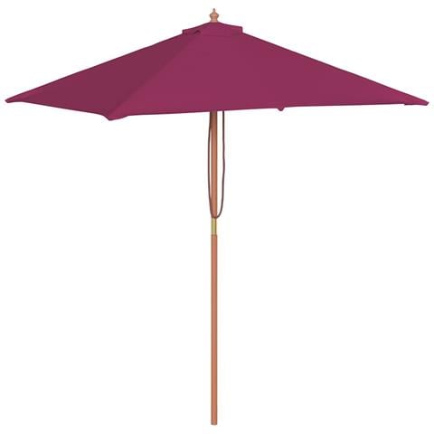 Ombrellone Da Esterni Palo In Legno 150x200 Cm Rosso Bordeaux - Foto 1
