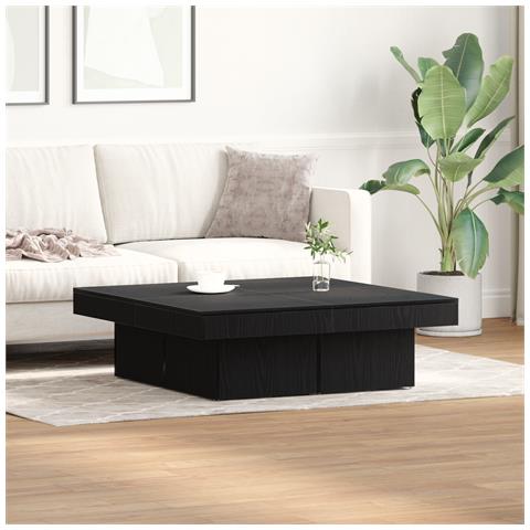 Tavolino da caffè Nero Rovere 90x90x28 cm in legno ingegnerizzato - Foto 2