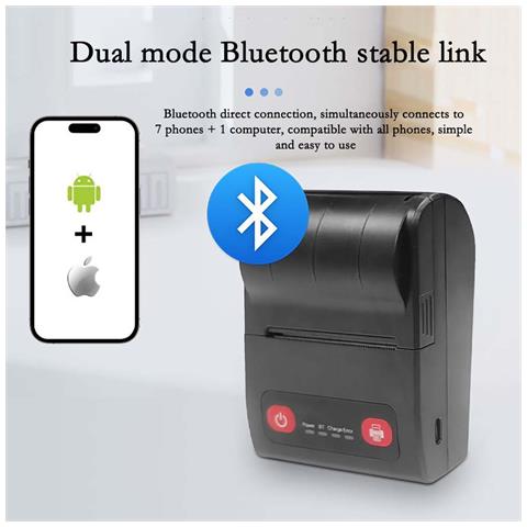 Mini Stampante Termica Portatile 58mm - Connettività Usb E Bluetooth - Foto 2