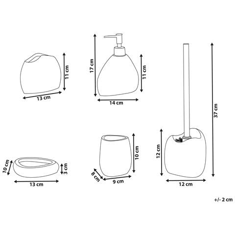Set Da 5 Accessori Per Il Bagno Coata Grigio Chiaro - Foto 6