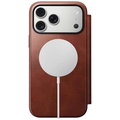 Custodia A Portafoglio Per Iphone 17 Pro Max Magsafe In Pelle Horween Serie Modern, Marrone - Foto 2