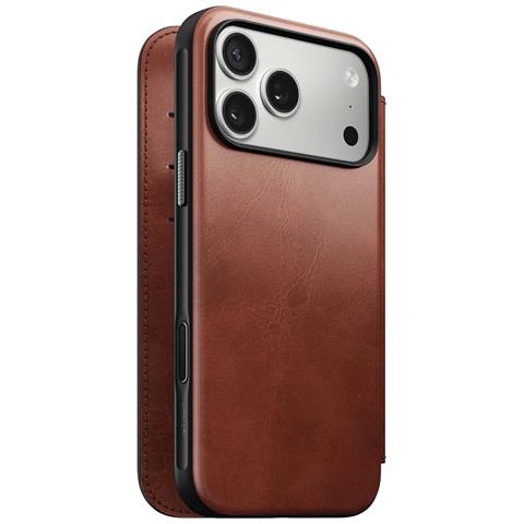 Custodia A Portafoglio Per Iphone 17 Pro Max Magsafe In Pelle Horween Serie Modern, Marrone - Foto 1