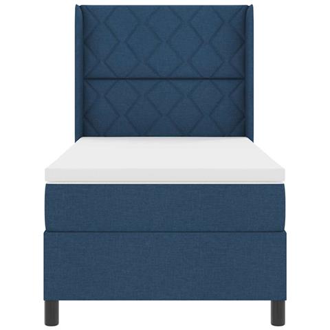 Letto a molle con materasso Blu 100 x 200 cm Tessuto - Foto 9