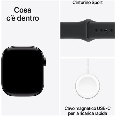 Watch Series 11 GPS + Cellular 42mm Cassa Alluminio Jet Black con Sport Band Nero - S /M - Foto 9